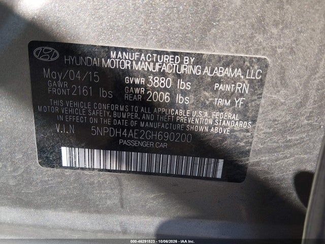 Продажа на аукционе авто 2016 Hyundai Elantra Se, vin: 5NPDH4AE2GH690200, номер лота: 46291523