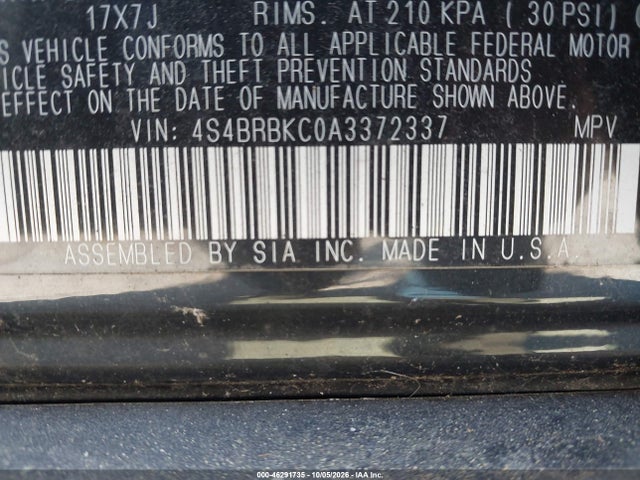 Продаж на аукціоні авто 2010 Subaru Outback 2.5i Limited, vin: 4S4BRBKC0A3372337, номер лоту: 46291735