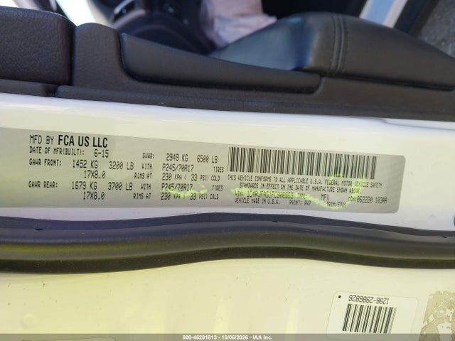 46291813 :رقم المزاد ، 1C4RJFAG1FC908869 vin ، 2015 Jeep Grand Cherokee Laredo مزاد بيع