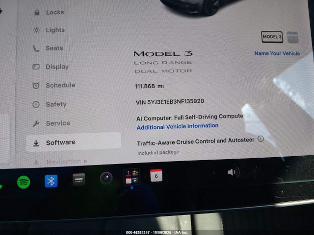 5YJ3E1EB3NF135920 Tesla Model 3 Long Range Dual Motor All-wheel Drive