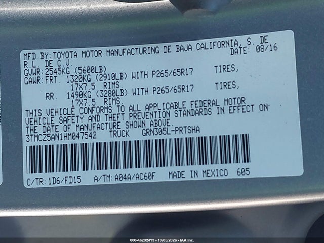 3TMCZ5AN1HM047542 Toyota Tacoma Trd Sport
