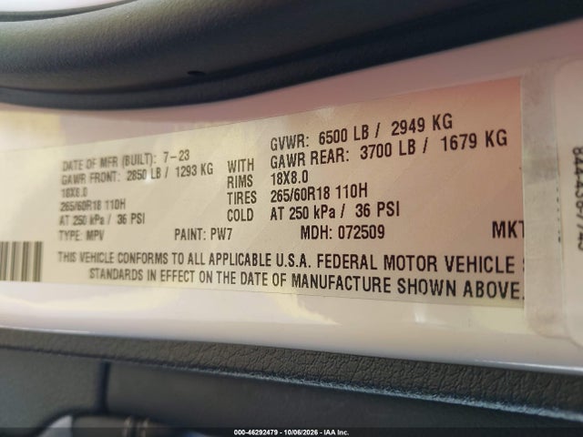 Продажа на аукционе авто 2023 Jeep Grand Cherokee L Laredo 4x2, vin: 1C4RJJAGXP8901880, номер лота: 46292479