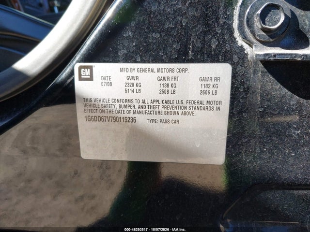 Продаж на аукціоні авто 2009 Cadillac Sts V6, vin: 1G6DD67V790115236, номер лоту: 46292517