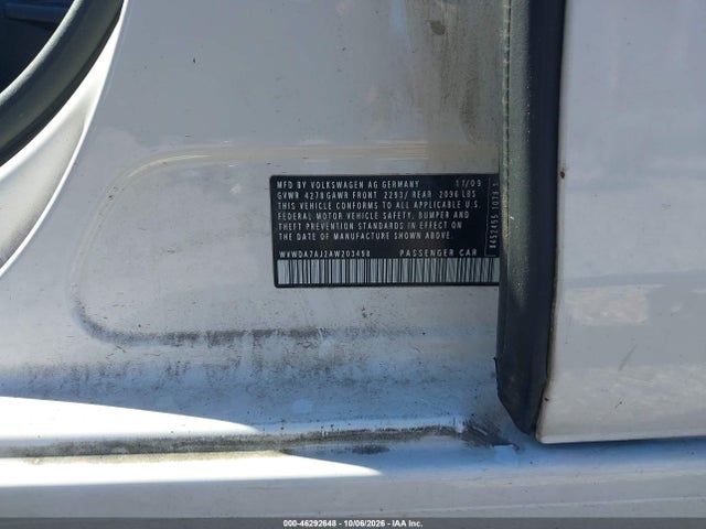 2010 Volkswagen Golf 4-door მანქანა იყიდება აუქციონზე, vin: WVWDA7AJ2AW203498, აუქციონის ნომერი: 46292648