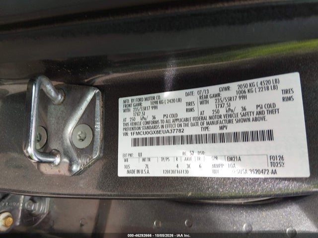 Продаж на аукціоні авто 2014 Ford Escape Se, vin: 1FMCU0GX8EUA37782, номер лоту: 46292666