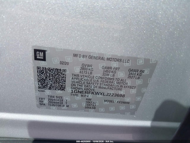 Aukcja sprzedaży 2020 Chevrolet Traverse Fwd Ls, vin: 1GNERFKWXLJ223698, numer aukcji: 46292680
