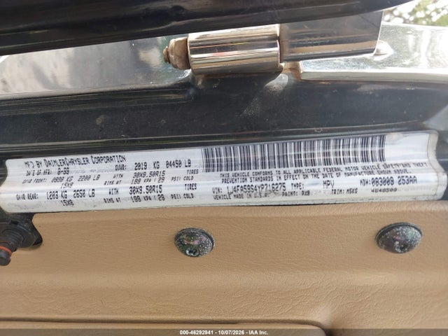 Продажа на аукционе авто 2000 Jeep Wrangler Sahara, vin: 1J4FA59S4YP716275, номер лота: 46292941