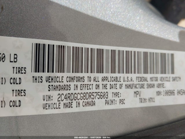 Продаж на аукціоні авто 2013 Dodge Grand Caravan Sxt, vin: 2C4RDGCG8DR575603, номер лоту: 46293261