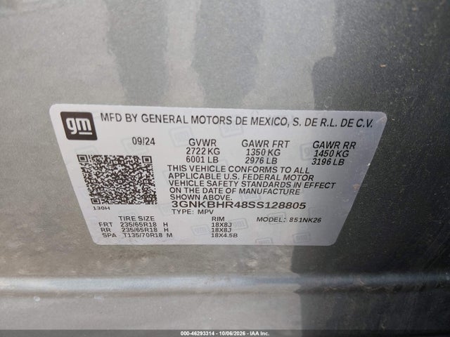 Продажа на аукционе авто 2025 Chevrolet Blazer Awd 2lt, vin: 3GNKBHR48SS128805, номер лота: 46293314