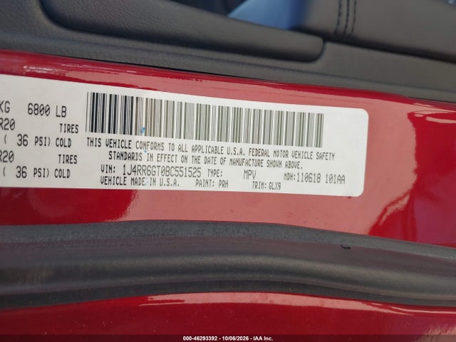 Продажа на аукционе авто 2011 Jeep Grand Cherokee Overland, vin: 1J4RR6GT0BC551525, номер лота: 46293392
