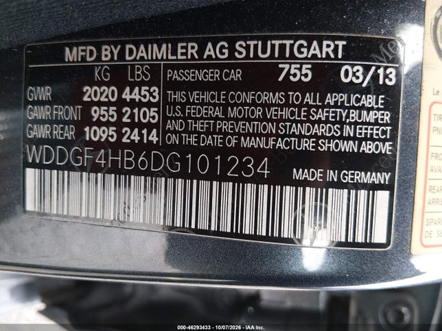 46293433 :رقم المزاد ، WDDGF4HB6DG101234 vin ، 2013 Mercedes-benz C 250 Sport مزاد بيع