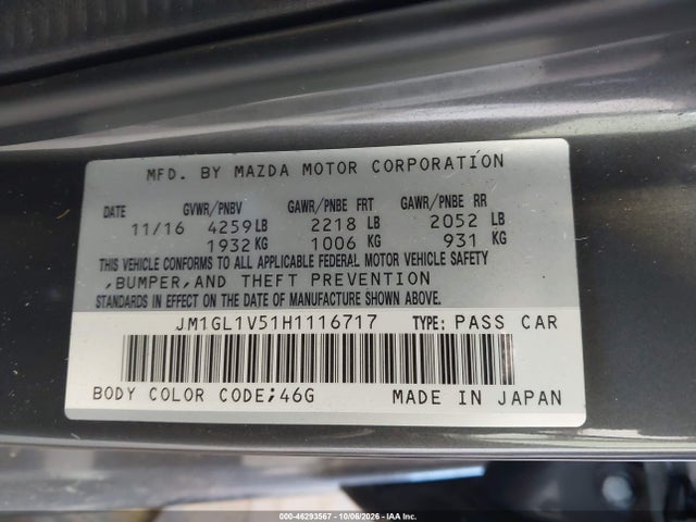 Mazda Mazda6 Touring 2017 JM1GL1V51H1116717 Image 9
