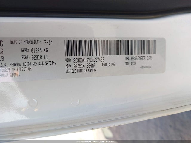 Продаж на аукціоні авто 2014 Dodge Charger Sxt, vin: 2C3CDXHG7EH337493, номер лоту: 46294099