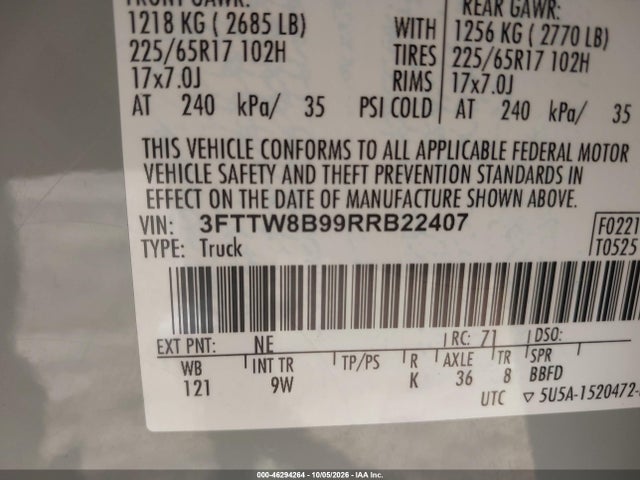Ford Maverick Xl 2024 3FTTW8B99RRB22407 Image 9