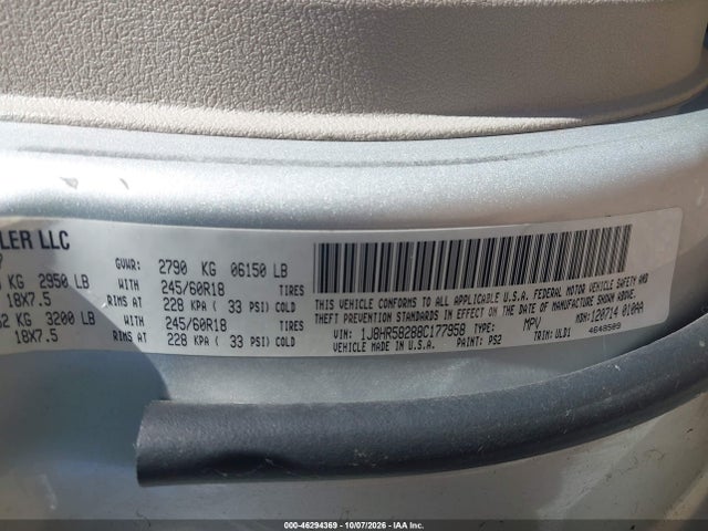 Продаж на аукціоні авто 2008 Jeep Grand Cherokee Limited, vin: 1J8HR58288C177958, номер лоту: 46294369