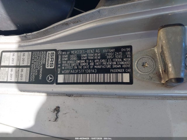 Продаж на аукціоні авто 1996 Mercedes-benz Sl 320, vin: WDBFA63F5TF138143, номер лоту: 46294425