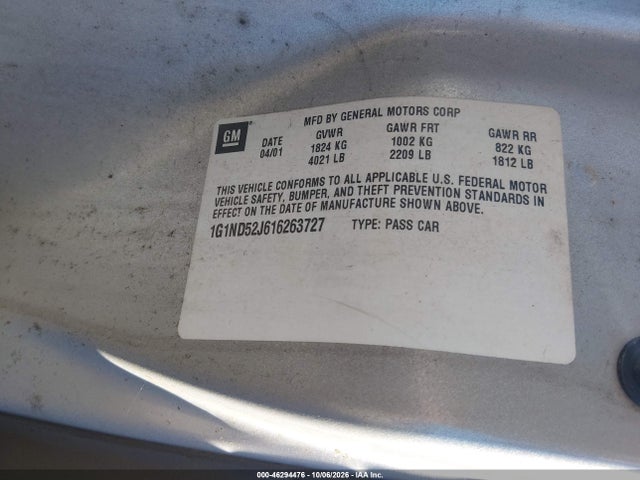 Продажа на аукционе авто 2001 Chevrolet Malibu, vin: 1G1ND52J616263727, номер лота: 46294476