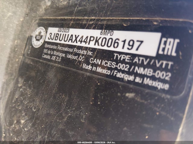 Продаж на аукціоні авто 2023 Can-am Defender Max Limited Cab Hd10, vin: 3JBUUAX44PK006197, номер лоту: 46294499
