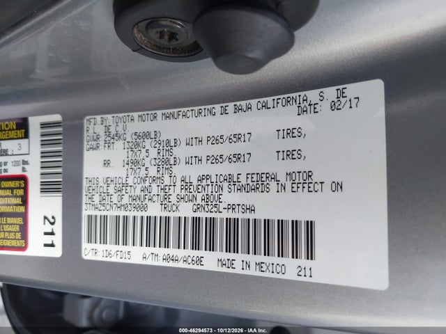 3TMAZ5CN7HM039000 Toyota Tacoma Trd Sport