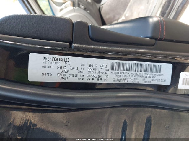 2016 Jeep Grand Cherokee Limited 75th Anniversary მანქანა იყიდება აუქციონზე, vin: 1C4RJFBG0GC498968, აუქციონის ნომერი: 46294748