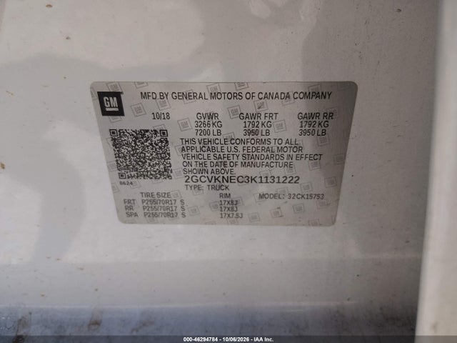 2019 Chevrolet Silverado 1500 Ld Wt მანქანა იყიდება აუქციონზე, vin: 2GCVKNEC3K1131222, აუქციონის ნომერი: 46294784