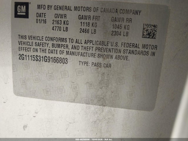 Chevrolet Impala 2lt 2016 2G1115S31G9166803 Image 9