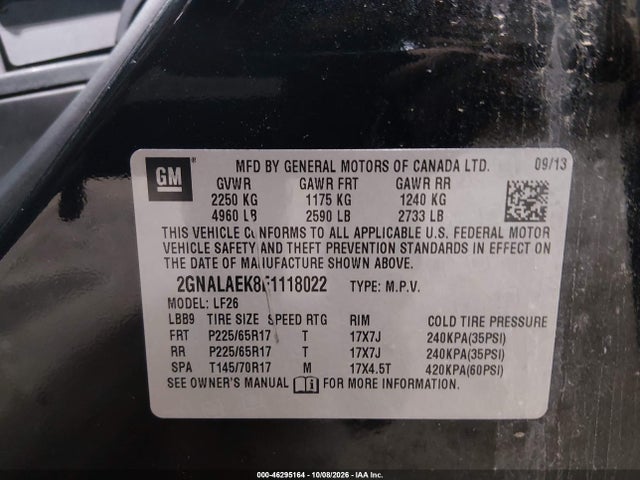 Aukcja sprzedaży 2014 Chevrolet Equinox Ls, vin: 2GNALAEK8E1118022, numer aukcji: 46295164