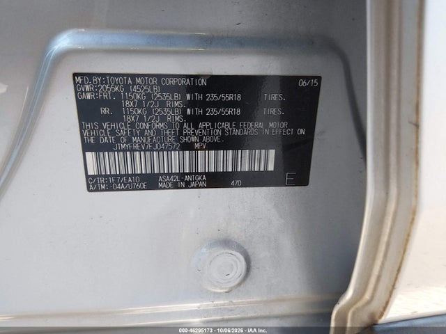 Toyota Rav4 Limited 2015 JTMYFREV7FJ047572 Image 9