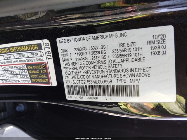 Продаж на аукціоні авто 2021 Acura Rdx Technology Package, vin: 5J8TC2H53ML009958, номер лоту: 46295226