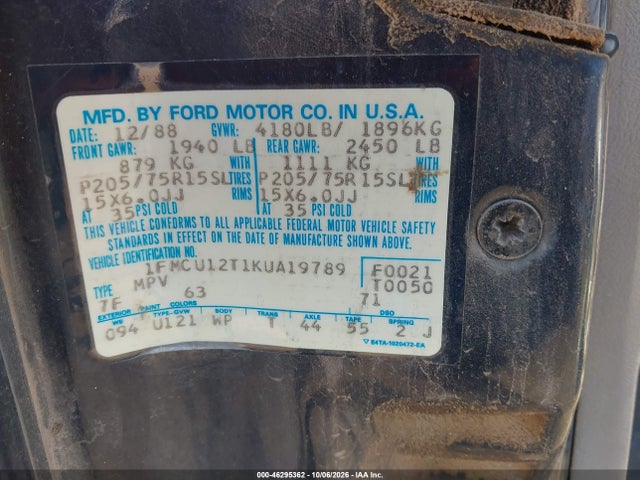 Продажа на аукционе авто 1989 Ford Bronco Ii, vin: 1FMCU12T1KUA19789, номер лота: 46295362