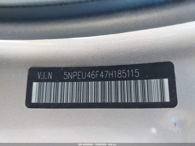 46295864 :رقم المزاد ، 5NPEU46F47H185115 vin ، 2007 Hyundai Sonata Limited/se V6 مزاد بيع