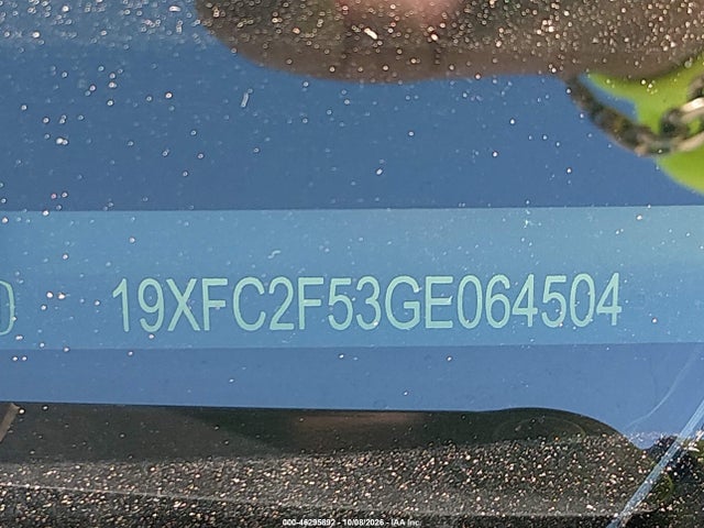 46295892 :رقم المزاد ، 19XFC2F53GE064504 vin ، 2016 Honda Civic Lx مزاد بيع