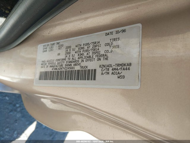 46296182 :رقم المزاد ، 4TANL42N7VZ245681 vin ، 1997 Toyota Tacoma مزاد بيع