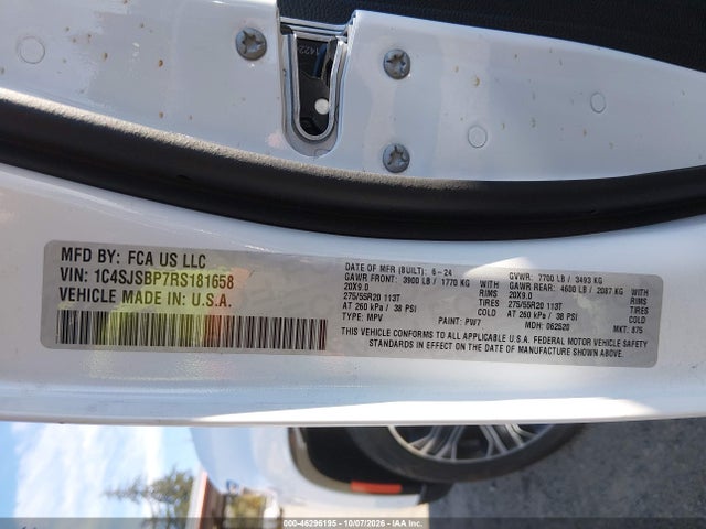 Продажа на аукционе авто 2024 Jeep Wagoneer L Series Ii 4x4, vin: 1C4SJSBP7RS181658, номер лота: 46296195
