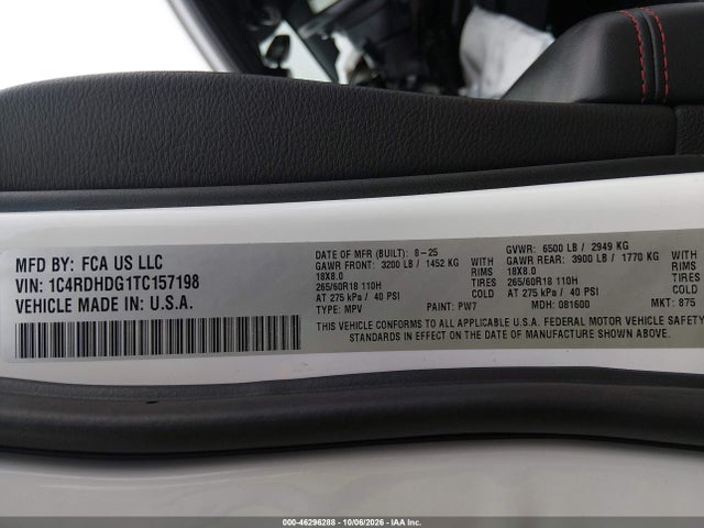 Продаж на аукціоні авто 2026 Dodge Durango Gt Rwd, vin: 1C4RDHDG1TC157198, номер лоту: 46296288