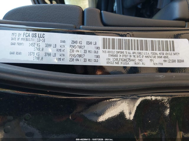 46296413 :رقم المزاد ، 1C4RJFAGXHC754441 vin ، 2017 Jeep Grand Cherokee Laredo 4x4 مزاد بيع