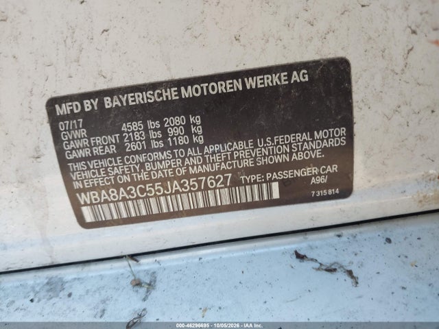 Продажа на аукционе авто 2018 Bmw 320i Xdrive, vin: WBA8A3C55JA357627, номер лота: 46296695
