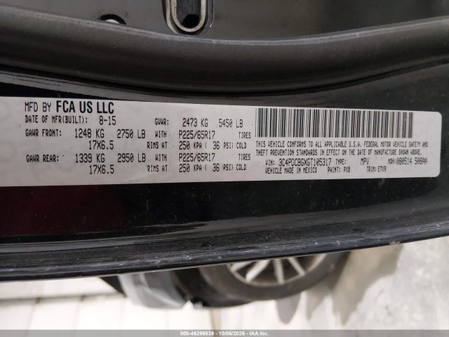 2016 Dodge Journey Sxt მანქანა იყიდება აუქციონზე, vin: 3C4PDCBGXGT105317, აუქციონის ნომერი: 46296839