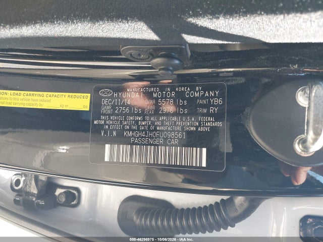 2015 Hyundai Equus Signature მანქანა იყიდება აუქციონზე, vin: KMHGH4JH0FU098561, აუქციონის ნომერი: 46296975