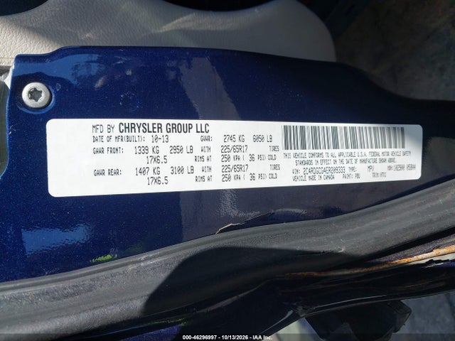 Aukcja sprzedaży 2014 Dodge Grand Caravan Sxt, vin: 2C4RDGCG4ER209333, numer aukcji: 46296997