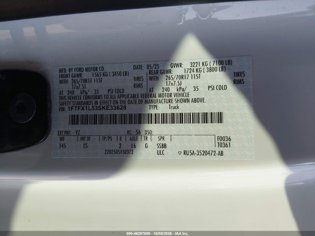 1FTFX1L53SKE33628 Ford F-150 Xl