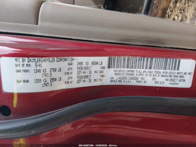 Aukcja sprzedaży 2001 Jeep Grand Cherokee Limited, vin: 1J4GW58N11C669320, numer aukcji: 46297296