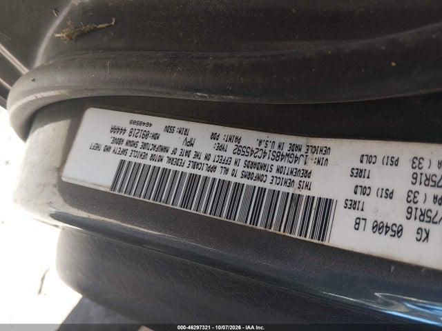 2004 Jeep Grand Cherokee Laredo მანქანა იყიდება აუქციონზე, vin: 1J4GW48S14C245592, აუქციონის ნომერი: 46297321