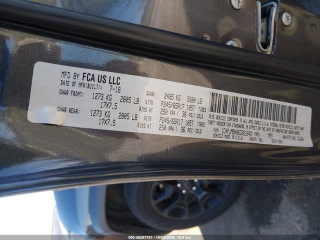 Продаж на аукціоні авто 2019 Jeep Cherokee Trailhawk 4x4, vin: 1C4PJMBN8KD261643, номер лоту: 46297707