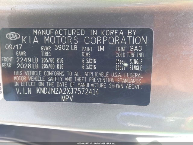 KIA Soul 2018 KNDJN2A2XJ7572414 Image 9