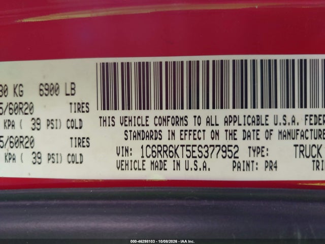 Продаж на аукціоні авто 2014 Ram 1500 Express, vin: 1C6RR6KT5ES377952, номер лоту: 46298103