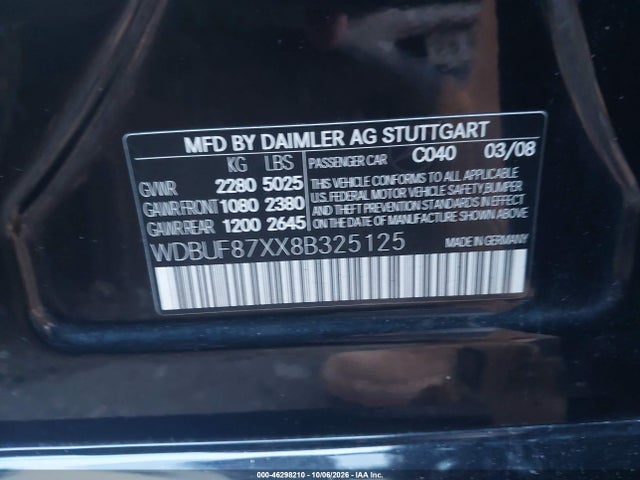Продажа на аукционе авто 2008 Mercedes-benz E 350 4matic, vin: WDBUF87XX8B325125, номер лота: 46298210