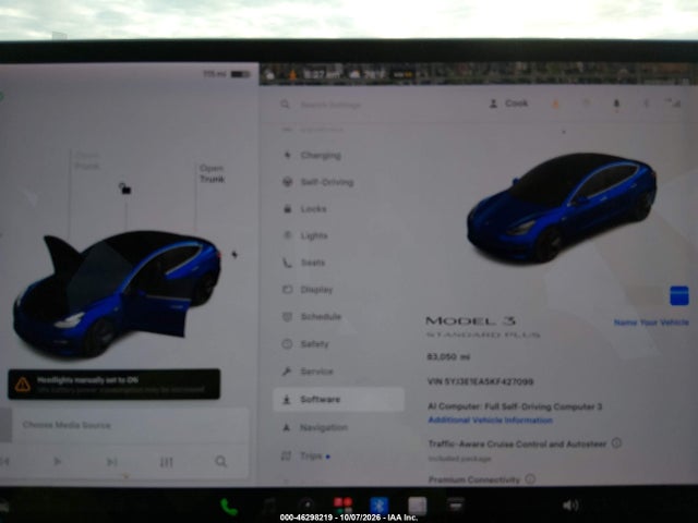 Продаж на аукціоні авто 2019 Tesla Model 3 Long Range/mid Range/standard Range/standard Range Plus, vin: 5YJ3E1EA5KF427099, номер лоту: 46298219