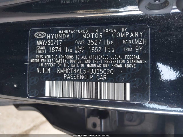 Hyundai ACCENT SE 2017 KMHCT4AE5HU335020 Image 9