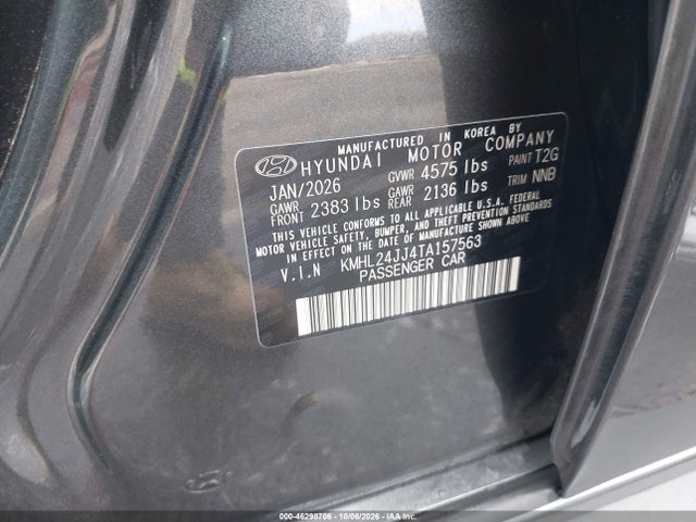 2026 Hyundai Sonata Hybrid Blue მანქანა იყიდება აუქციონზე, vin: KMHL24JJ4TA157563, აუქციონის ნომერი: 46298706